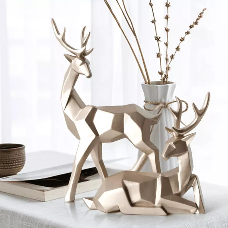 Decoração de Mesa de Resina Estátua Cervo 2 Peças Casa & Coza