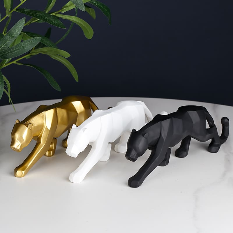 Decoração de Mesa de Resina Estátua Leopardo Casa & Coza