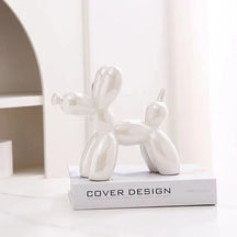 Decoração de Sala Cerâmica Estátua Cachorro de Balão Casa & Coza