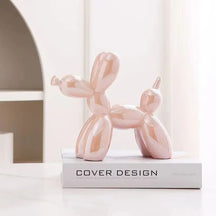 Decoração de Sala Cerâmica Estátua Cachorro de Balão Casa & Coza