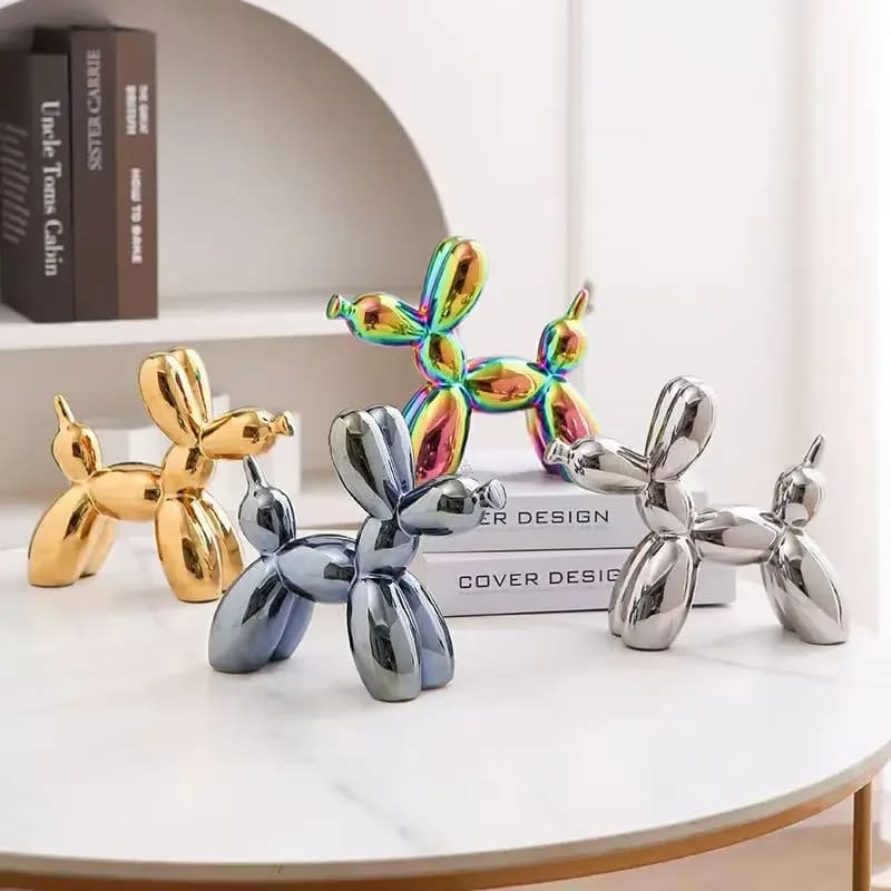 Decoração de Sala Cerâmica Estátua Cachorro de Balão Casa & Coza