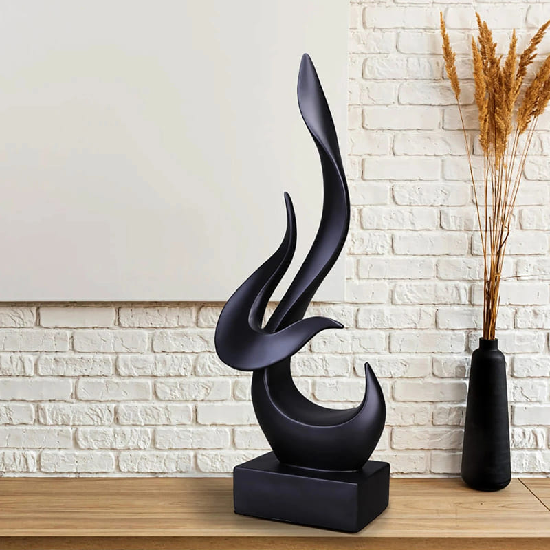 Decoração de Sala Resina Escultura Abstrata Chamas Casa & Coza
