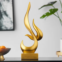 Decoração de Sala Resina Escultura Abstrata Chamas Casa & Coza