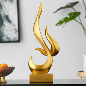 Decoração de Sala Resina Escultura Abstrata Chamas Casa & Coza