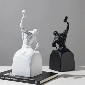 Decoração de Sala Resina Estátua Homem Esculpindo Casa & Coza