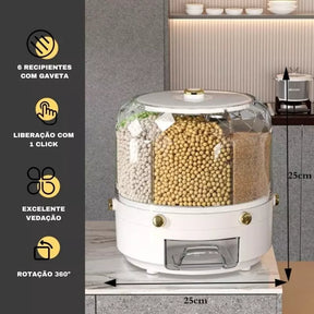 Dispensador Porta Alimentos e Cereais Giratório Casa & Coza
