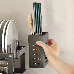 Escorredor de Louça Preto com Bandeja Coletora Metal Casa & Coza