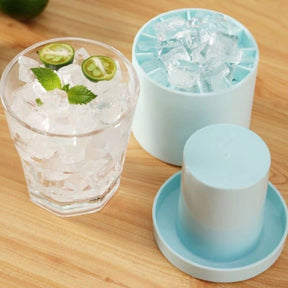 Forma de Gelo de Silicone Redonda com Tampa Casa & Coza