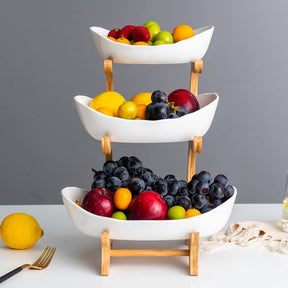 Fruteira de Mesa Cesta de Fruta Bambu Casa & Coza
