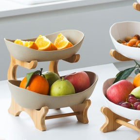 Fruteira de Mesa Cesta de Fruta Bambu Casa & Coza