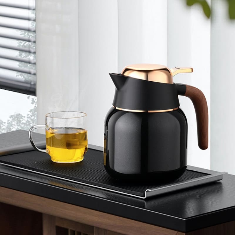 Garrafa Térmica para Café Chá de Inox e Cerâmica 1000ml Casa & Coza