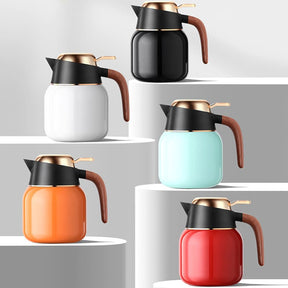 Garrafa Térmica para Café Chá de Inox e Cerâmica 1000ml Casa & Coza