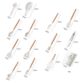 Kit Utensílios de Cozinha 14 Peças Silicone Com Organizador Casa & Coza