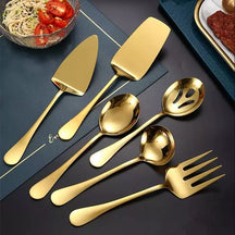 Kit Utensílios de Cozinha 6 Peças Inox Dourado Casa & Coza