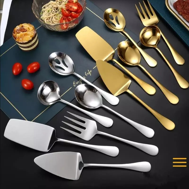 Kit Utensílios de Cozinha 6 Peças Inox Dourado Casa & Coza