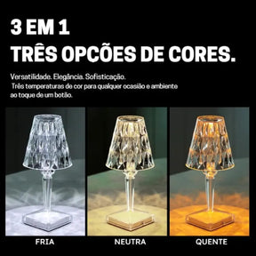 Luminária de Mesa LED Diamante USB 3 em 1 Sem Fio Casa & Coza
