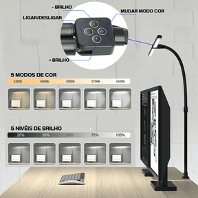 Luminária de Mesa LED Escritório Flexível Alumínio Casa & Coza