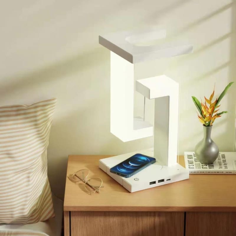 Luminária de Mesa + Carregador Iphone Samsung por Indução Casa & Coza
