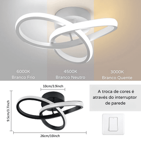 Luminária de Teto LED Plafon Sobrepor Moderno Tokyo Casa & Coza