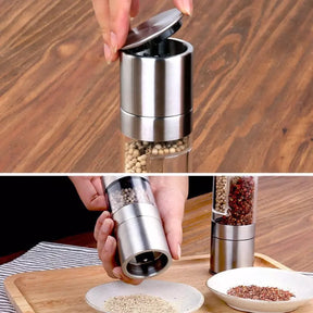 Moedor de Pimenta e Temperos Manual Inox 2 em 1 Casa & Coza
