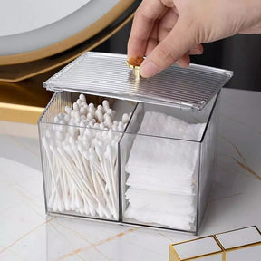 Organizador Porta Cotonete e Algodão Acrílico com Tampa Casa & Coza