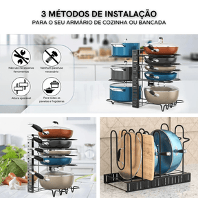 Organizador de Panelas e Tampas Armário de Cozinha Casa & Coza