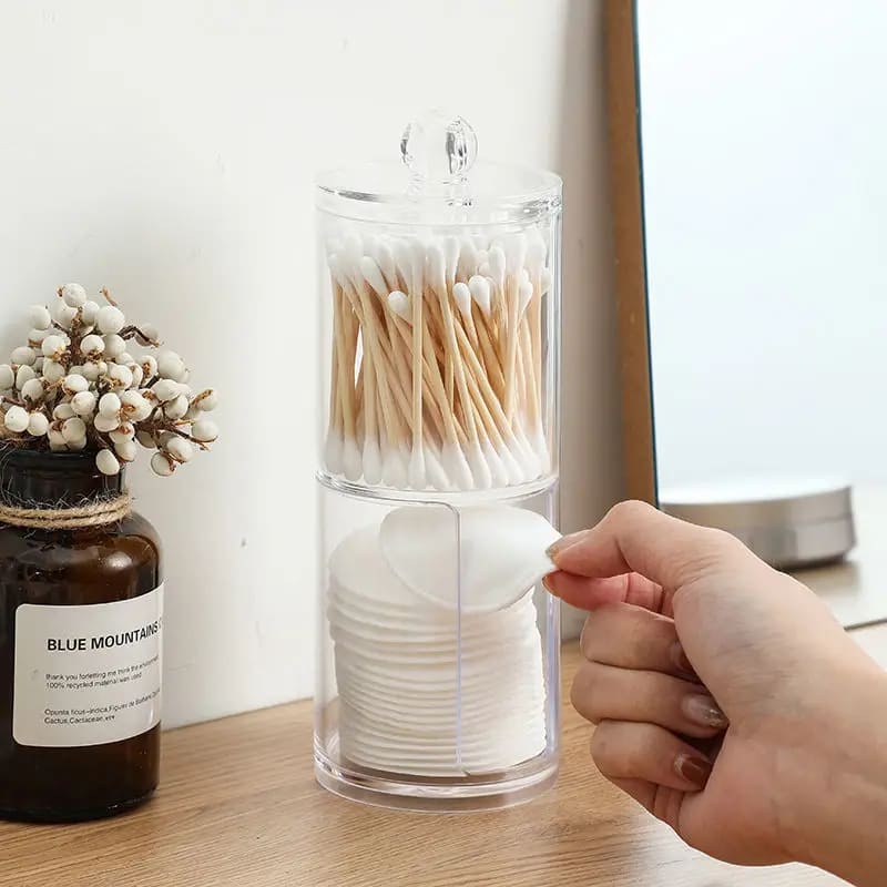 Organizador Porta Algodão e Cotonete Acrílico Kit Casa & Coza