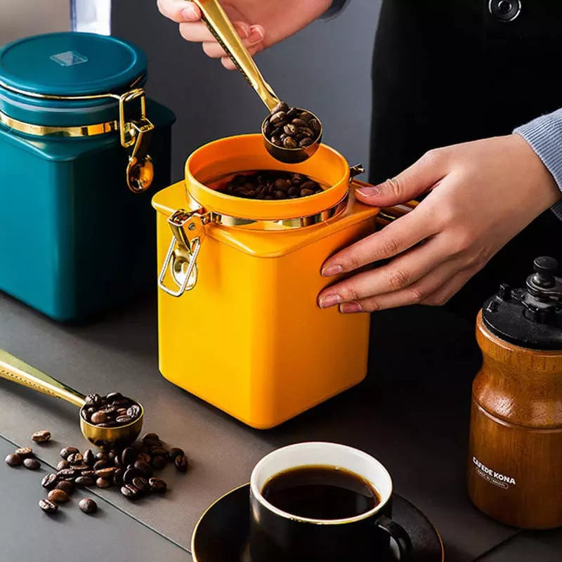 Porta Alimentos Pote com Tampa Hermético para Café Casa & Coza