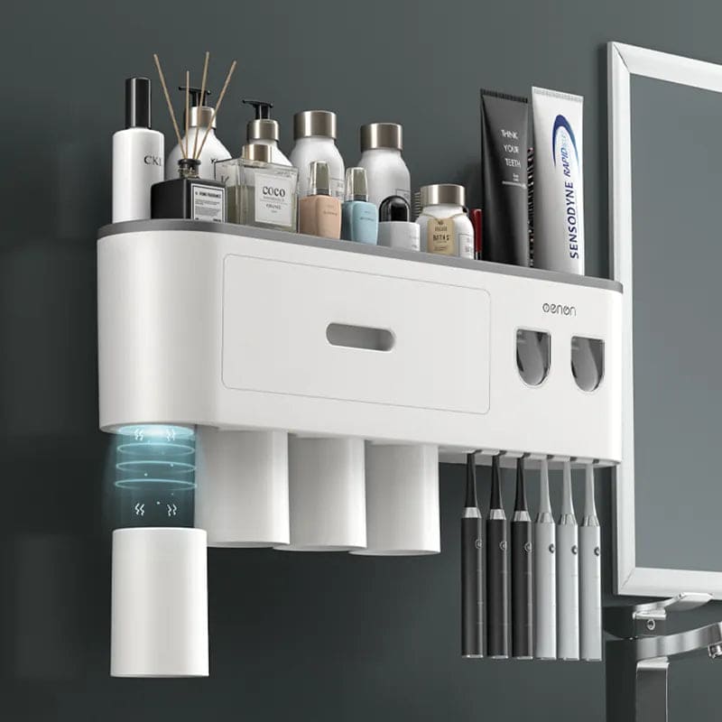 Porta Escova de Dente Dispenser com Gaveta e Copos Casa & Coza