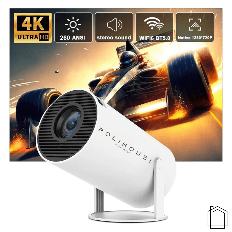 Projetor Portátil 4K 1080p Cinema em Casa Ultra HD Casa & Coza