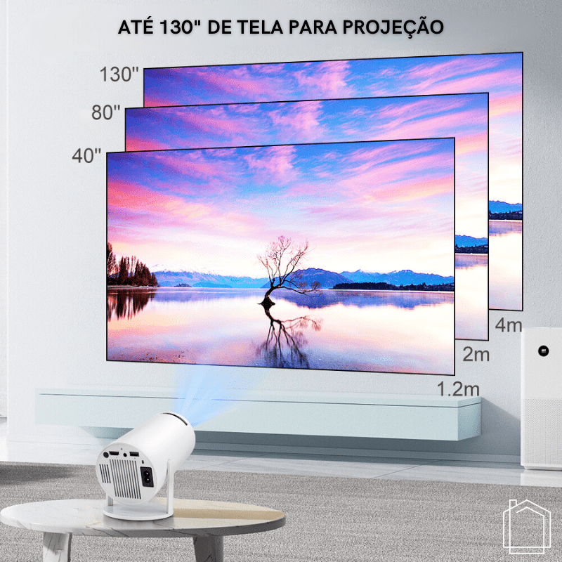 Projetor Portátil 4K 1080p Cinema em Casa Ultra HD Casa & Coza