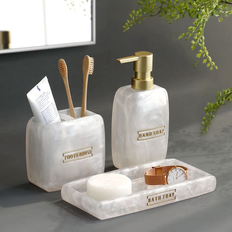 Saboneteira Kit Banheiro Lavabo Conjunto de Banheiro 3 Peças Casa & Coza
