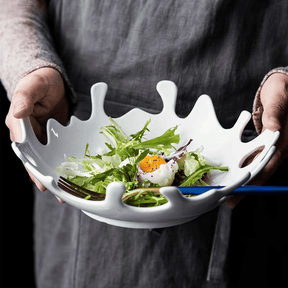 Saladeira Prato de Cerâmica Irregular Mesa Posta Casa & Coza