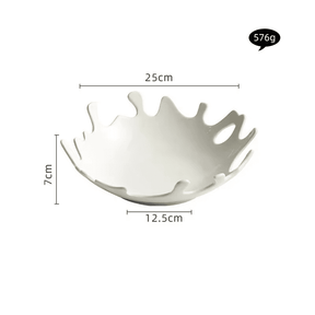 Saladeira Prato de Cerâmica Irregular Mesa Posta Casa & Coza
