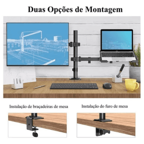 Suporte Monitor e Notebook Articulado para Mesa Casa & Coza