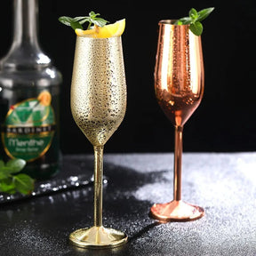 Taça de Champanhe Espumante Colorida Inox Bar em Casa