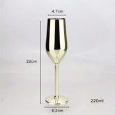 Taça de Champanhe Espumante Colorida Inox Bar em Casa