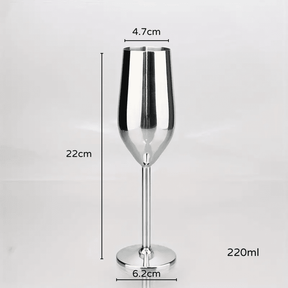 Taça de Champanhe Espumante Colorida Inox Bar em Casa