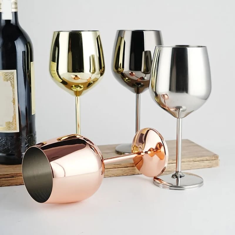 Taça de Vinho Colorida Inox Inquebrável Bar em Casa Casa & Coza