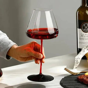Taça de Vinho Cristal Haste Vermelha Bar em Casa Casa & Coza