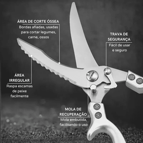 Tesoura de Cozinha Multiuso Inox Corta Tudo Casa & Coza