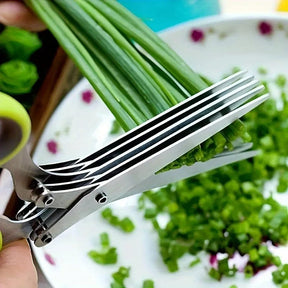 Tesoura de Picotar Cozinha 5 Lâminas Temperos Inox Casa & Coza