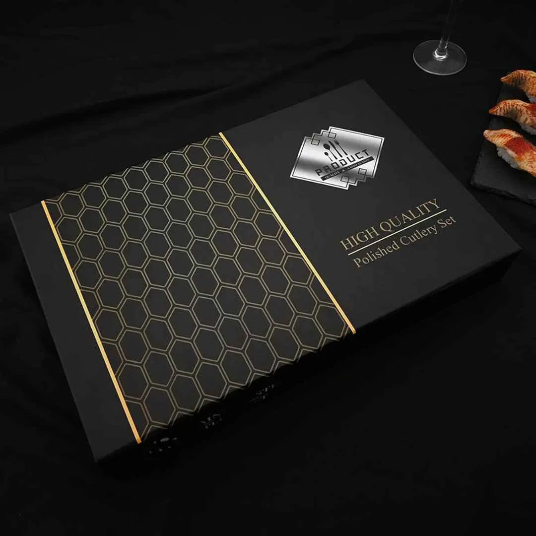 Conjunto de Talheres Dourado Luxy 24 Peças + Brinde Caixa presente - Casa & Coza