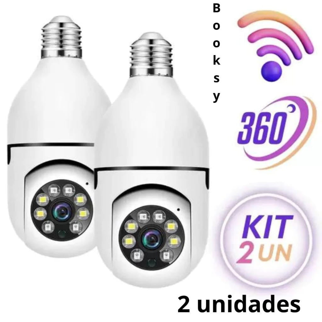 Kit Câmera Segurança Prova D'água Infravermelho Lâmpada Sem Fio - Casa e Coza