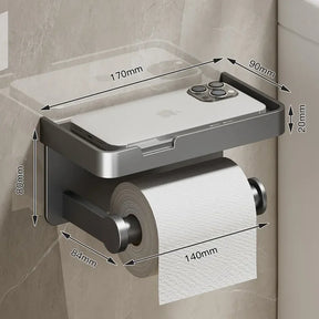 Suporte de Papel Higiênico com Apoio de Celular - Casa & Coza